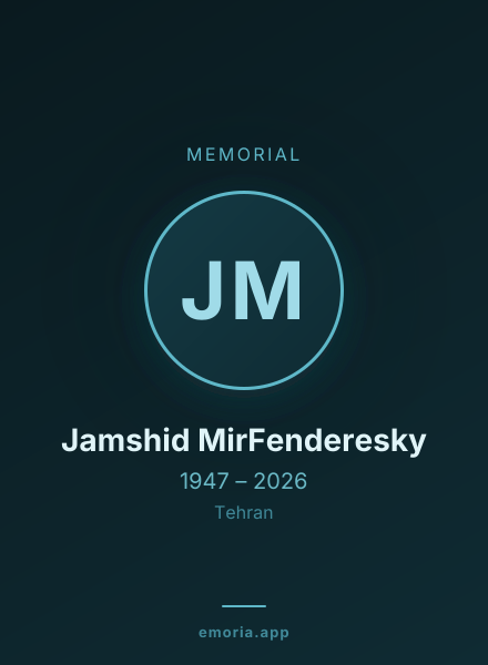 Memorial portrait of Jamshid MirFenderesky