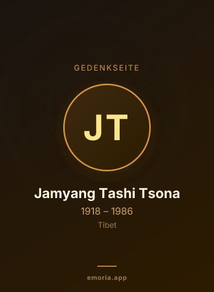 Gedenkportrait von Jamyang Tashi Tsona