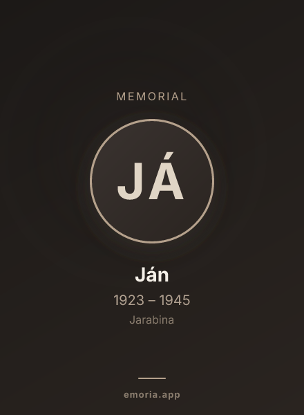 Memorial portrait of Ján