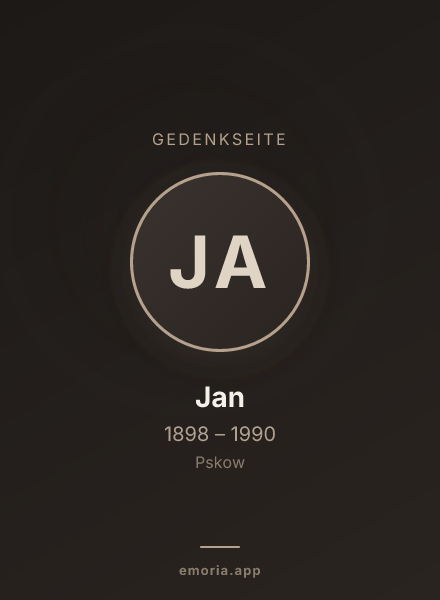 Gedenkportrait von Jan