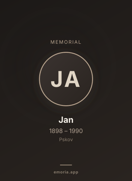 Memorial portrait of Jan