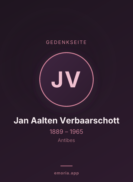 Gedenkportrait von Jan Aalten Verbaarschott
