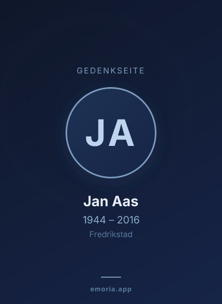 Gedenkportrait von Jan Aas