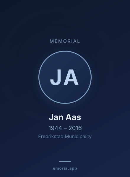 Memorial portrait of Jan Aas