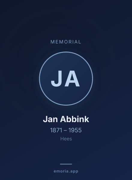 Memorial portrait of Jan Abbink