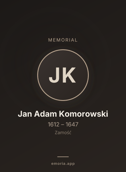 Memorial portrait of Jan Adam Komorowski