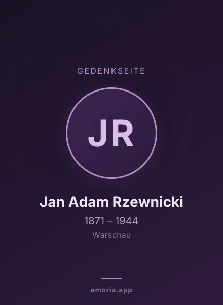 Gedenkportrait von Jan Adam Rzewnicki