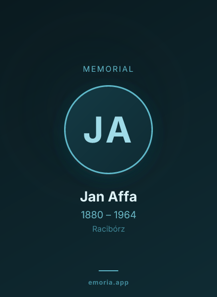 Memorial portrait of Jan Affa