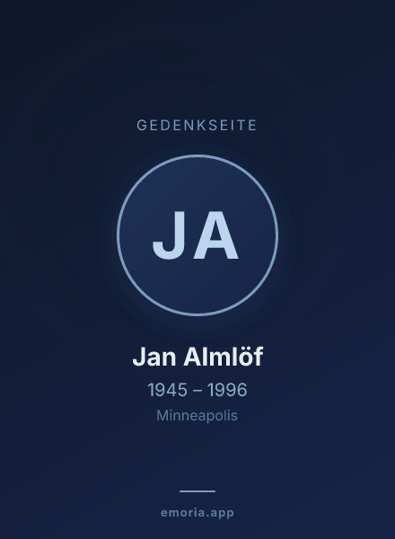 Gedenkportrait von Jan Almlöf