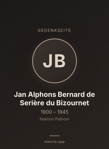 Gedenkportrait von Jan Alphons Bernard de Serière du Bizournet