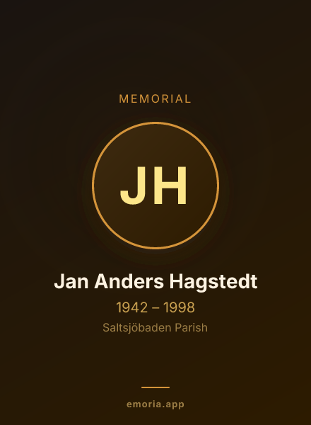 Memorial portrait of Jan Anders Hagstedt
