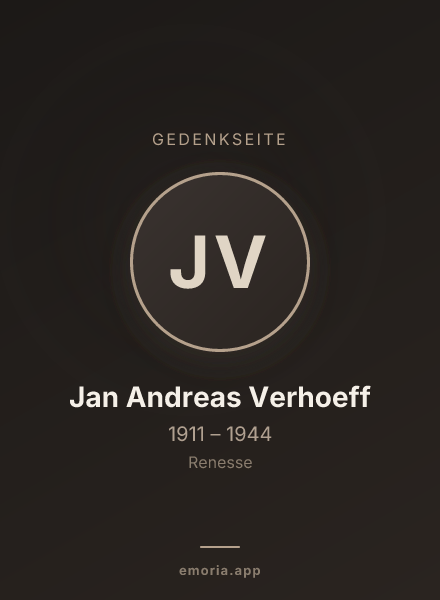 Gedenkportrait von Jan Andreas Verhoeff