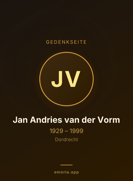 Gedenkportrait von Jan Andries van der Vorm