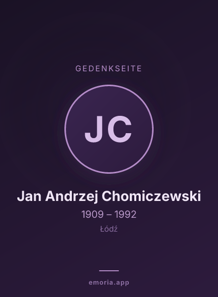 Gedenkportrait von Jan Andrzej Chomiczewski