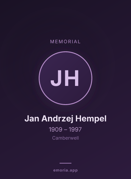 Memorial portrait of Jan Andrzej Hempel
