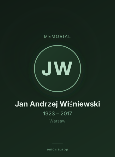 Memorial portrait of Jan Andrzej Wiśniewski