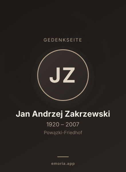 Gedenkportrait von Jan Andrzej Zakrzewski