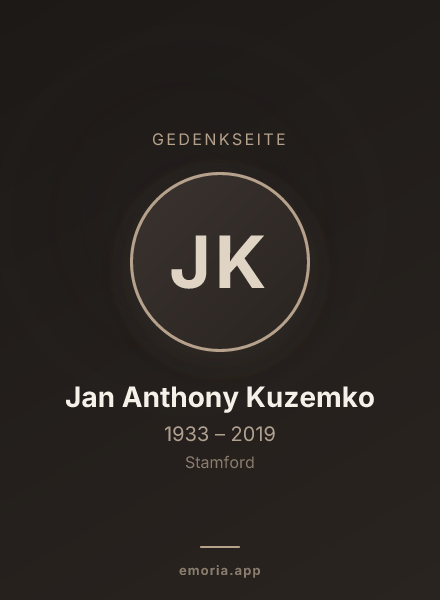 Gedenkportrait von Jan Anthony Kuzemko