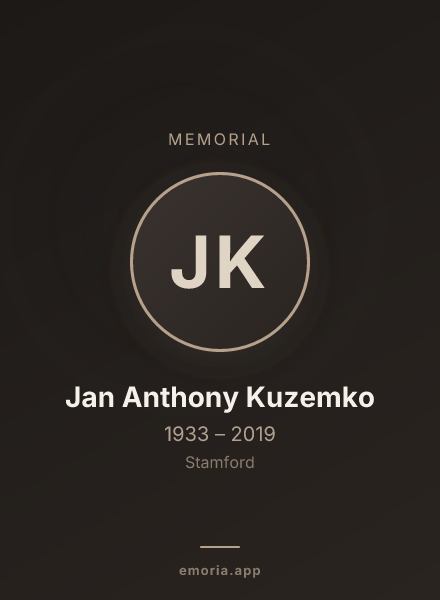 Memorial portrait of Jan Anthony Kuzemko
