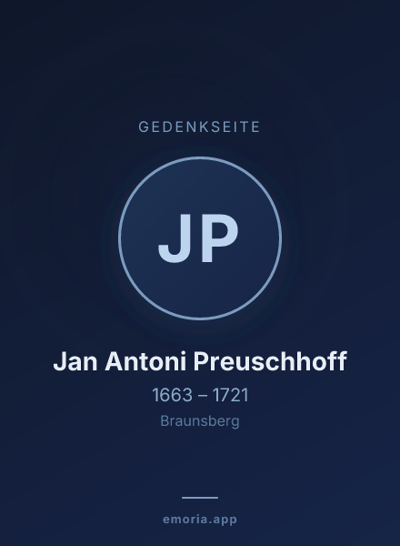 Gedenkportrait von Jan Antoni Preuschhoff