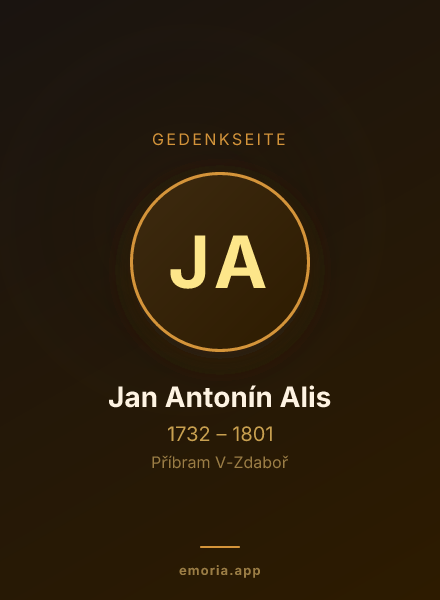 Gedenkportrait von Jan Antonín Alis