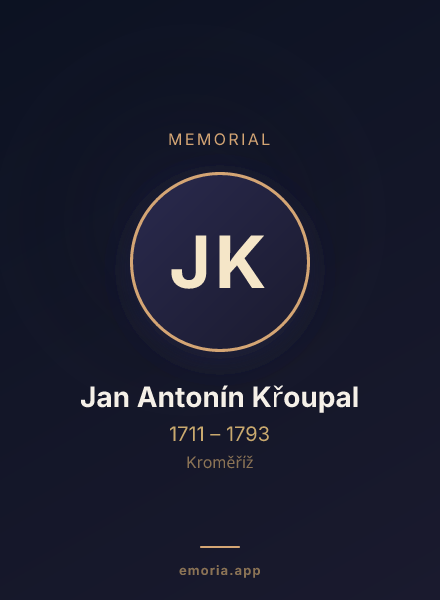 Memorial portrait of Jan Antonín Křoupal
