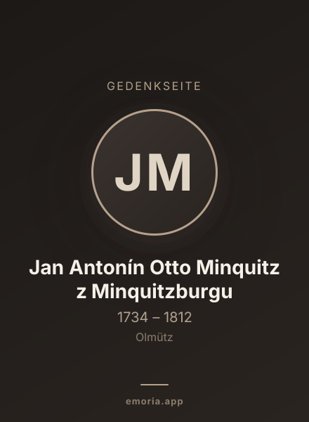 Gedenkportrait von Jan Antonín Otto Minquitz z Minquitzburgu