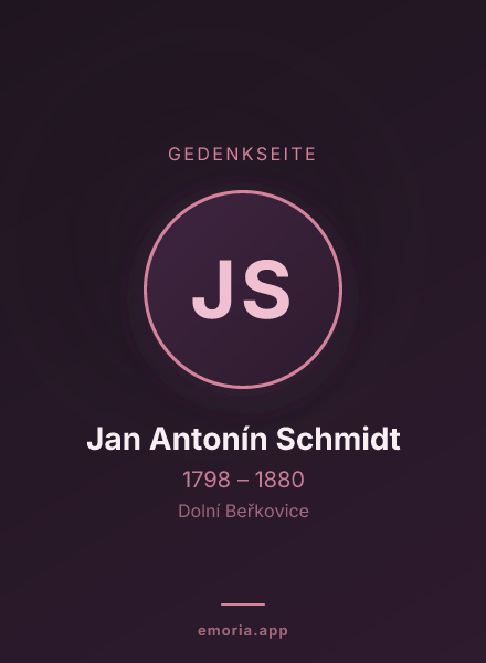 Gedenkportrait von Jan Antonín Schmidt