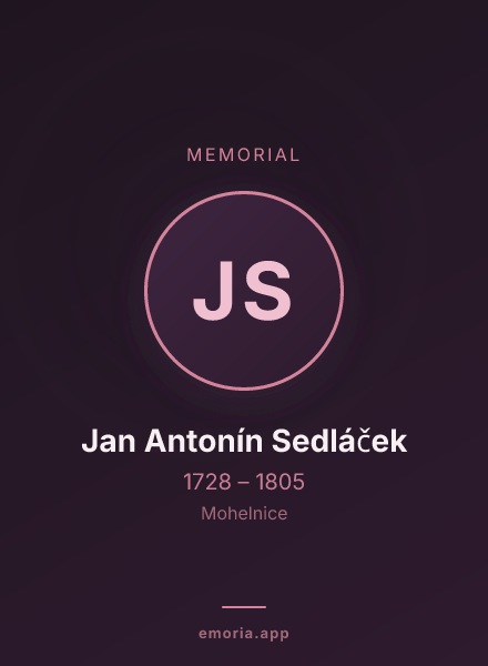 Memorial portrait of Jan Antonín Sedláček