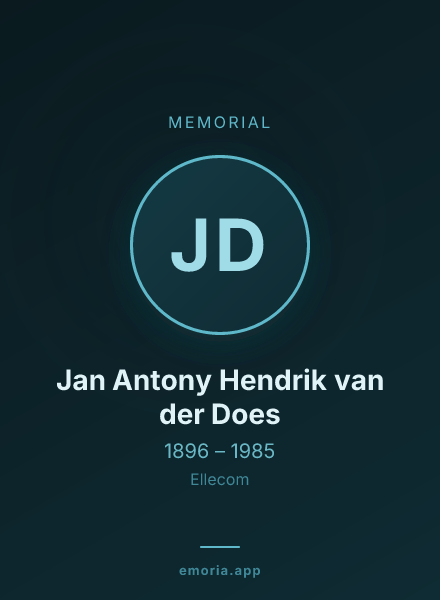 Memorial portrait of Jan Antony Hendrik van der Does