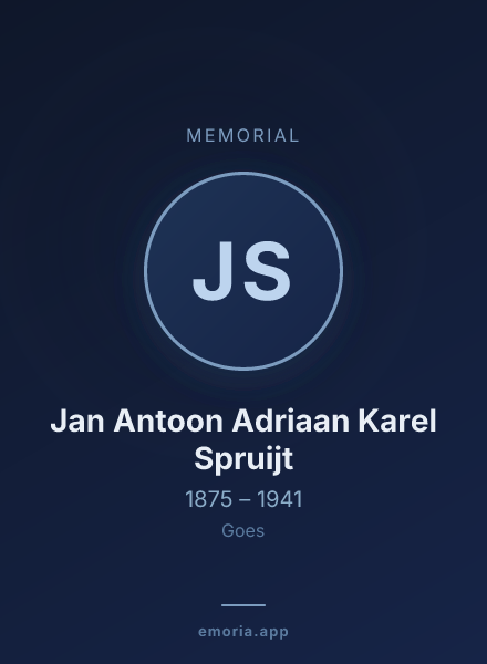 Memorial portrait of Jan Antoon Adriaan Karel Spruijt