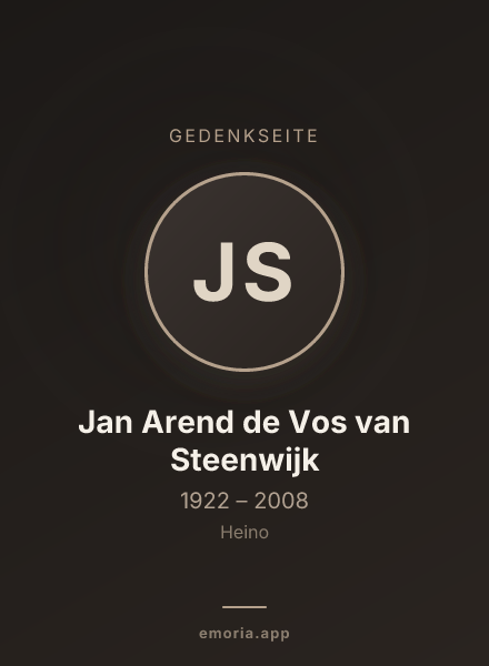 Gedenkportrait von Jan Arend de Vos van Steenwijk