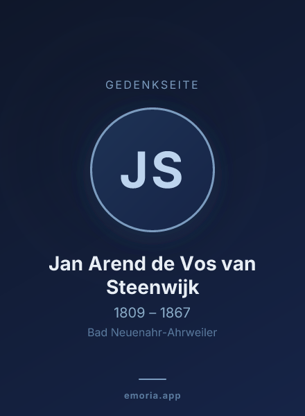 Gedenkportrait von Jan Arend de Vos van Steenwijk