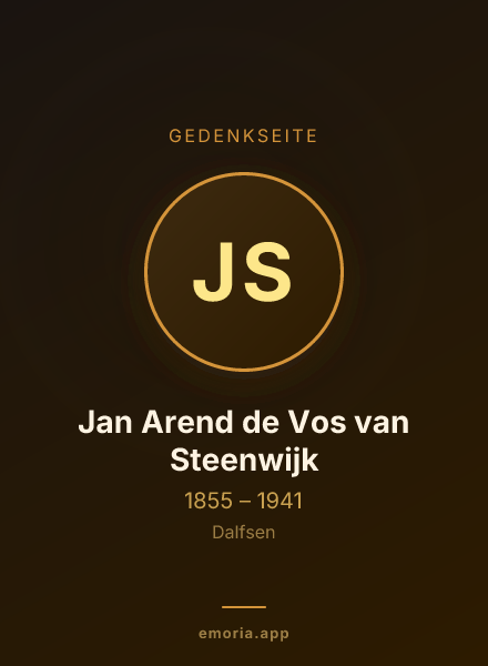 Gedenkportrait von Jan Arend de Vos van Steenwijk