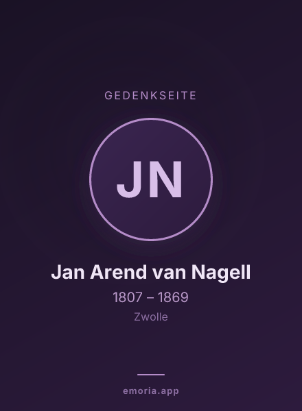 Gedenkportrait von Jan Arend van Nagell