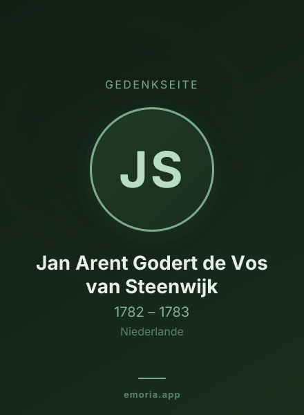 Gedenkportrait von Jan Arent Godert de Vos van Steenwijk