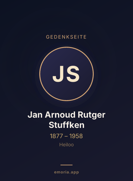 Gedenkportrait von Jan Arnoud Rutger Stuffken