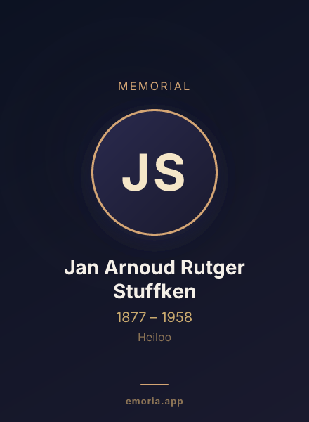 Memorial portrait of Jan Arnoud Rutger Stuffken