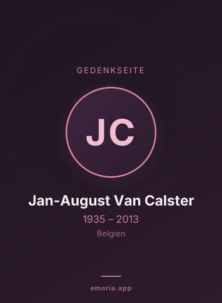 Gedenkportrait von Jan-August Van Calster