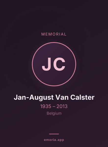 Memorial portrait of Jan-August Van Calster