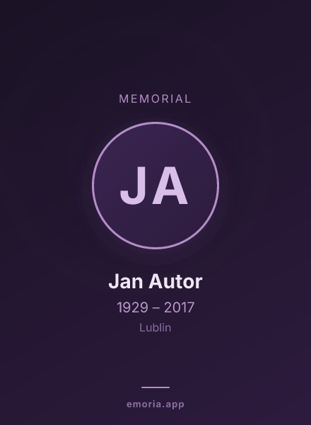 Memorial portrait of Jan Autor