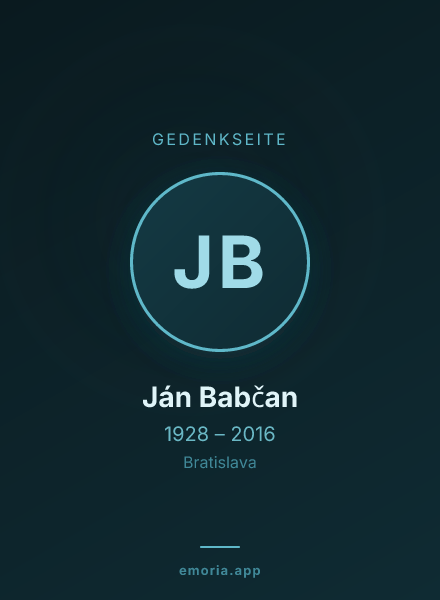 Gedenkportrait von Ján Babčan