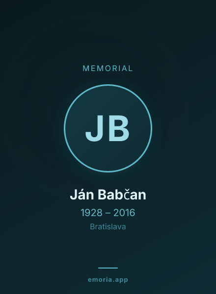 Memorial portrait of Ján Babčan