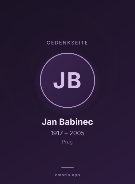 Gedenkportrait von Jan Babinec