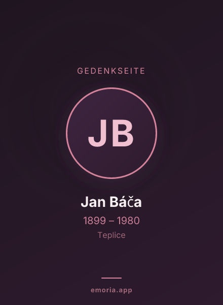Gedenkportrait von Jan Báča