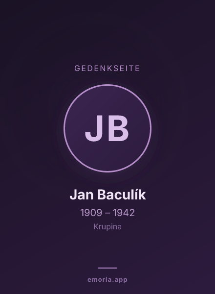 Gedenkportrait von Jan Baculík