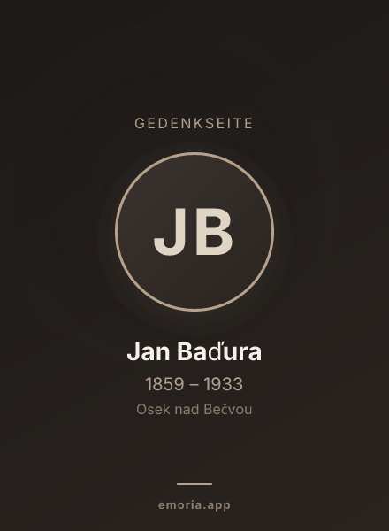 Gedenkportrait von Jan Baďura
