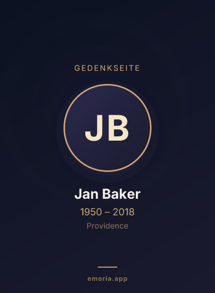 Gedenkportrait von Jan Baker