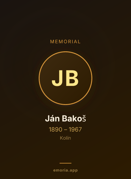 Memorial portrait of Ján Bakoš