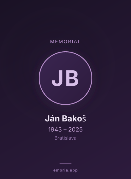 Memorial portrait of Ján Bakoš